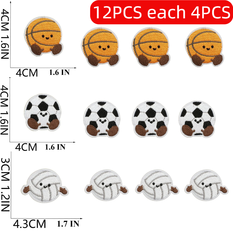 Badminton Hall - Various Sports Designs Patches 10/12PCS Wholesale