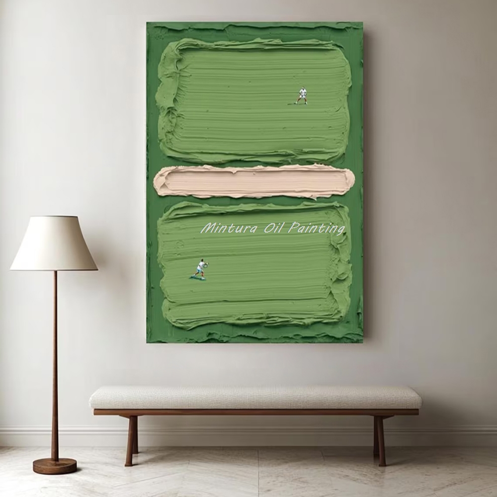 Badminton Photo - Mintura,Handpaintd Abstract Texture Green Tennis Court