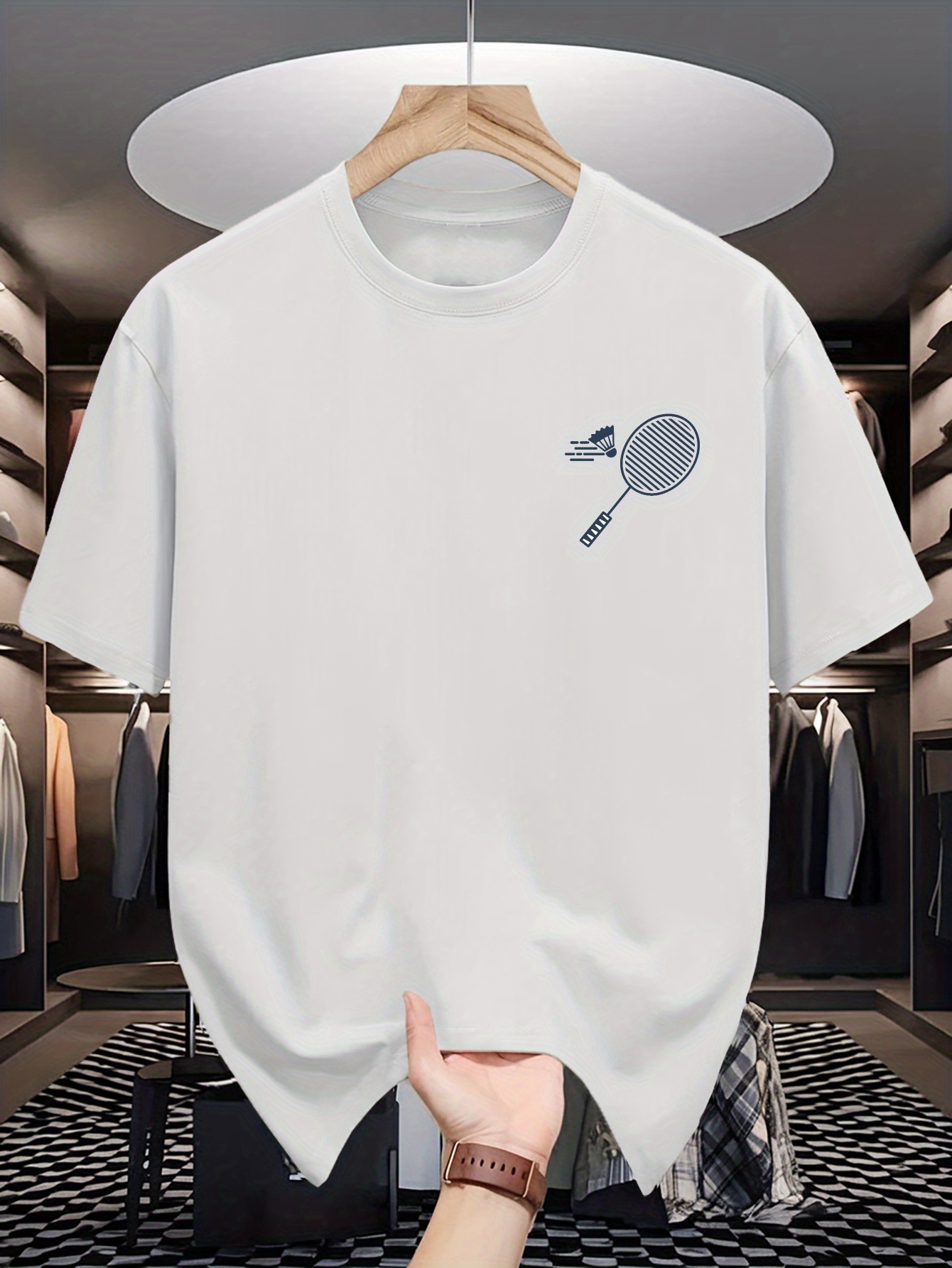 Mens Crew Neck T Shirt Minimal - огляд і ціна Badminton Wallpaper